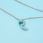 "Cut triangle pendant" silver 950 - Image 2