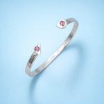 A Lot More Than Two” Cuff Bracelet — 950 Silver, Custom Quartz .