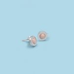 "Circles with /stones" Earrings, 950 silver - Image 5