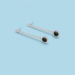 Straight Stick Earrings with Stone, 950 silver - Image 5