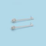 Straight Stick Earrings with Stone, 950 silver - Image 2