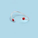 "Between Two" Bracelet of Circles with Stone, 950 silver - Image 4