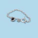 Bracelets (chain with pendants) silver 950 & stones - Image 2