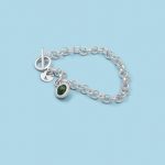 Bracelets (chain with pendants) silver 950 & stones - Image 6