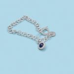 Bracelets (chain with pendants) silver 950 & stones - Image 4