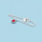 Bracelets (chain with pendants) silver 950 & stones - Image 7