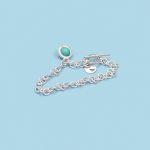 Bracelets (chain with pendants) silver 950 & stones - Image 8