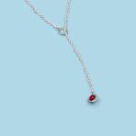 Necklace, "Circle with Stone", 950 silver - Image 7