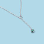 Necklace, "Circle with Stone", 950 silver - Image 5