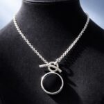 Flat Onyx Lock Necklace – 950 Silver