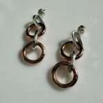 Copper and Silver earrings. - Image 4