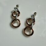 Copper and Silver earrings.