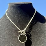 Flat Onyx Lock Necklace – 950 Silver - Image 4