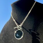 Flat Onyx Lock Necklace – 950 Silver - Image 2