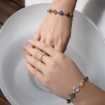 Personalized 7 Chakras Bracelet – 14K Gold & Natural Quartz (6 mm) - Image 2