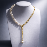 Pearl & Chain Necklace — 10K/14K Gold - Image 3