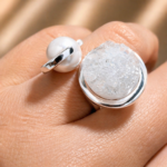 Druzy & Pearl Ring