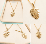 Monstera Essence Pendant – 14K Gold - Image 2