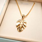 Monstera Essence Pendant – 14K Gold - Image 3