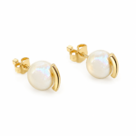 10K Gold Pearl Earrings - Image 4
