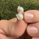 10K Gold Pearl Earrings - Image 2
